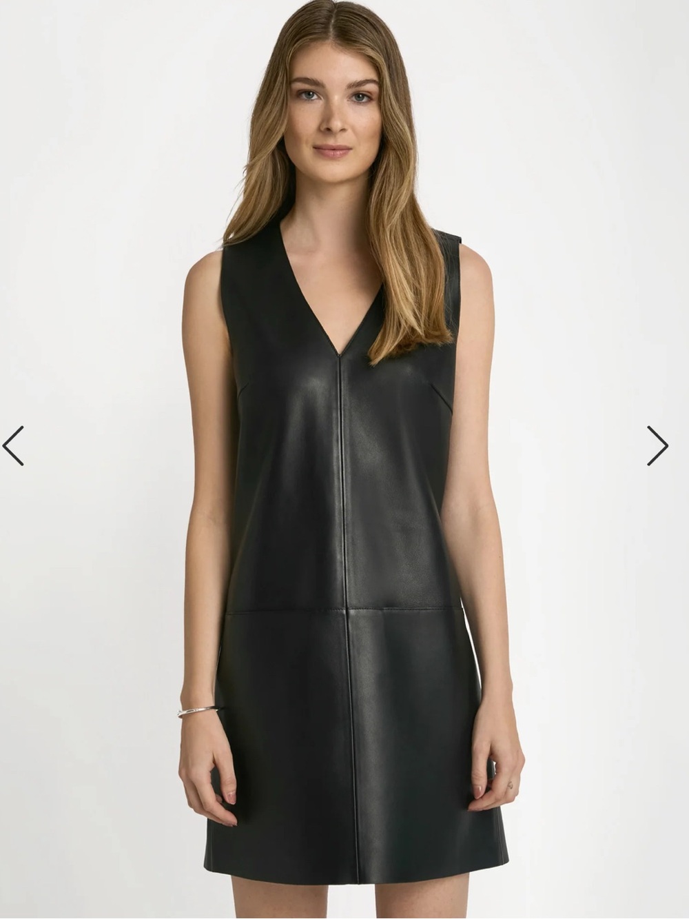 SET black leather shift dress- size 6